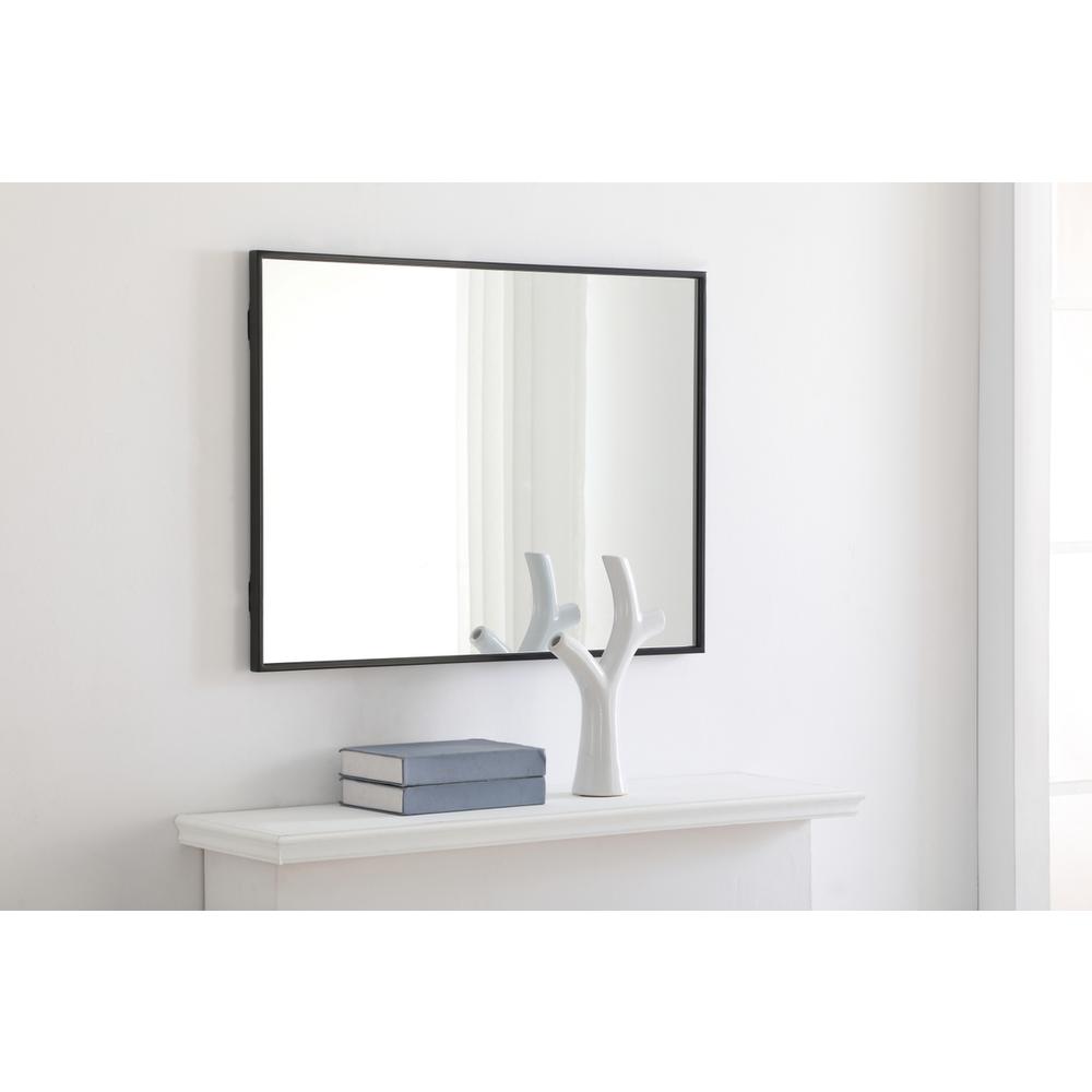 Metal frame Rectangle Mirror 24 inch Black finish. Picture 8