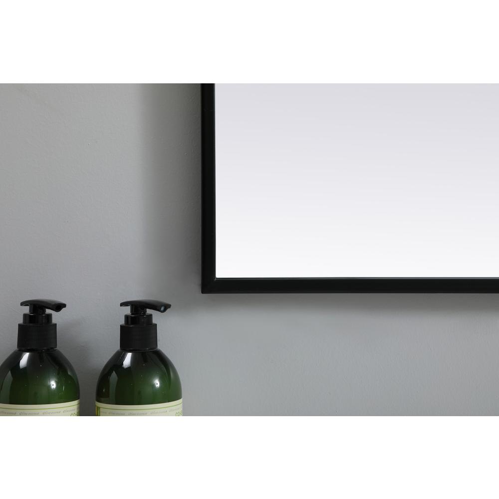 Metal Frame Arch Mirror 30x30 Inch in Black. Picture 5