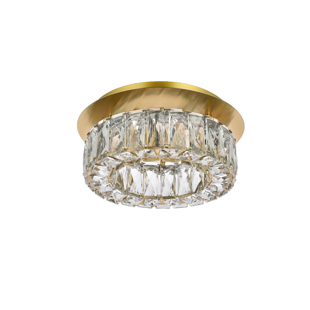 Monroe 12 inch LED Single flush mount in gold. Picture 6