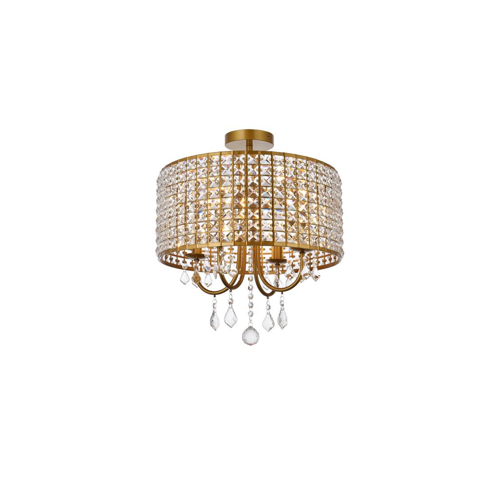Elise 17 inch flush mount in brass. Picture 2