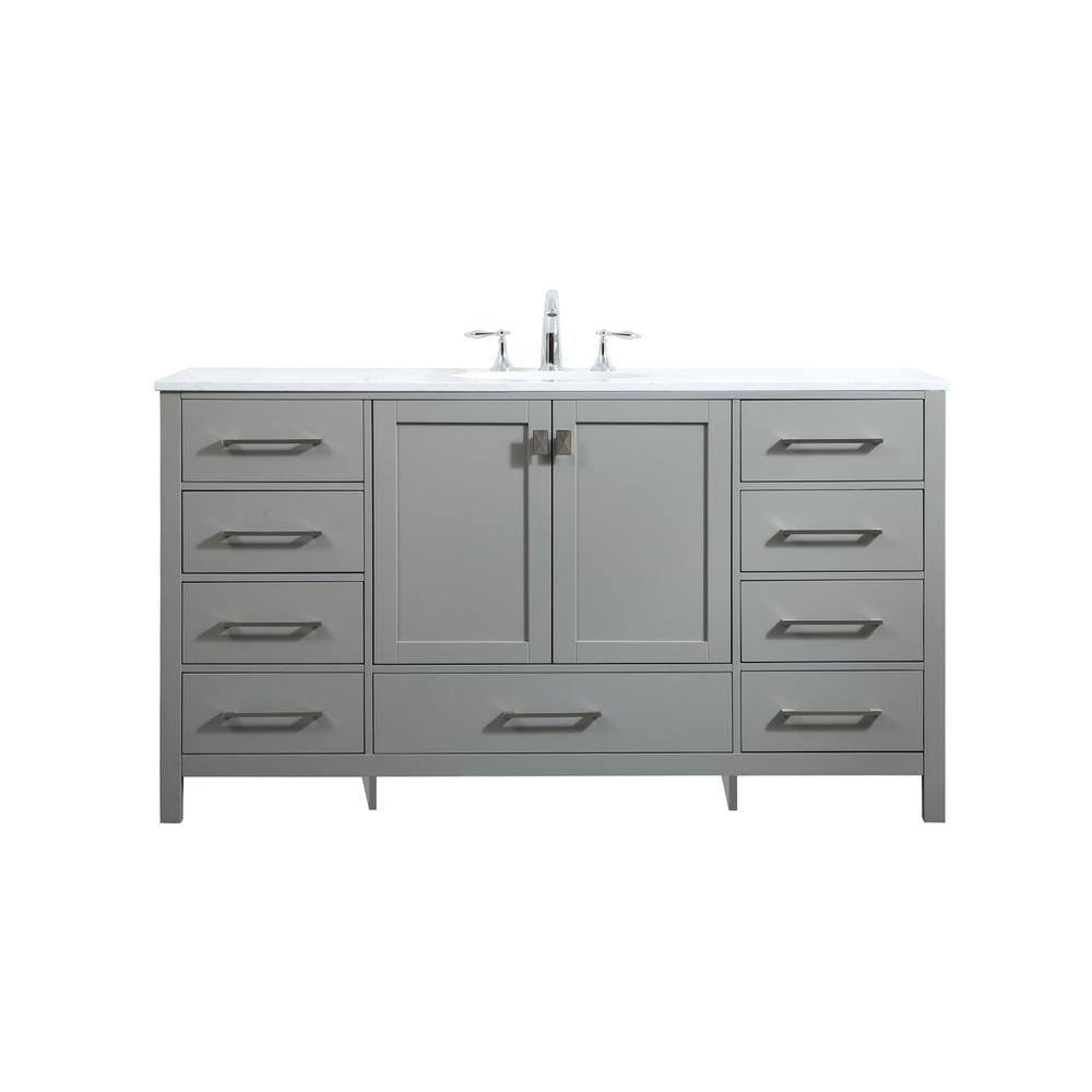 60 inch Single bathroom vanity in grey. Picture 1