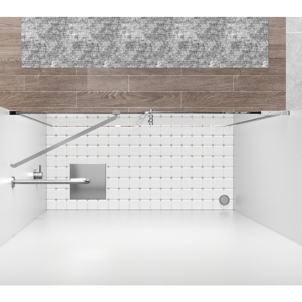 Semi-frameless hinged shower door 48 x 72 Polished Chrome. Picture 4