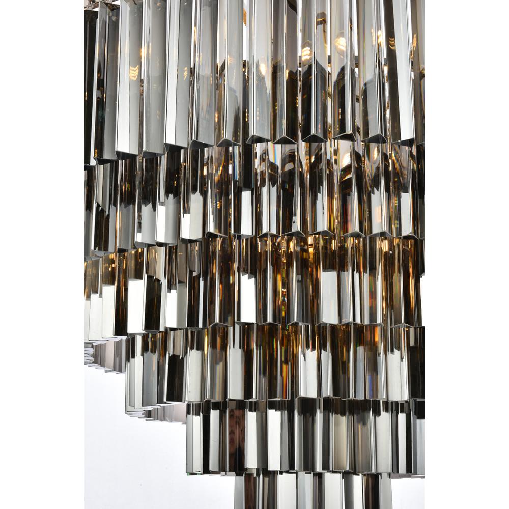 Sydney 33 light polished nickel Chandelier Silver Shade (Grey) Royal Cut Crystal. Picture 3