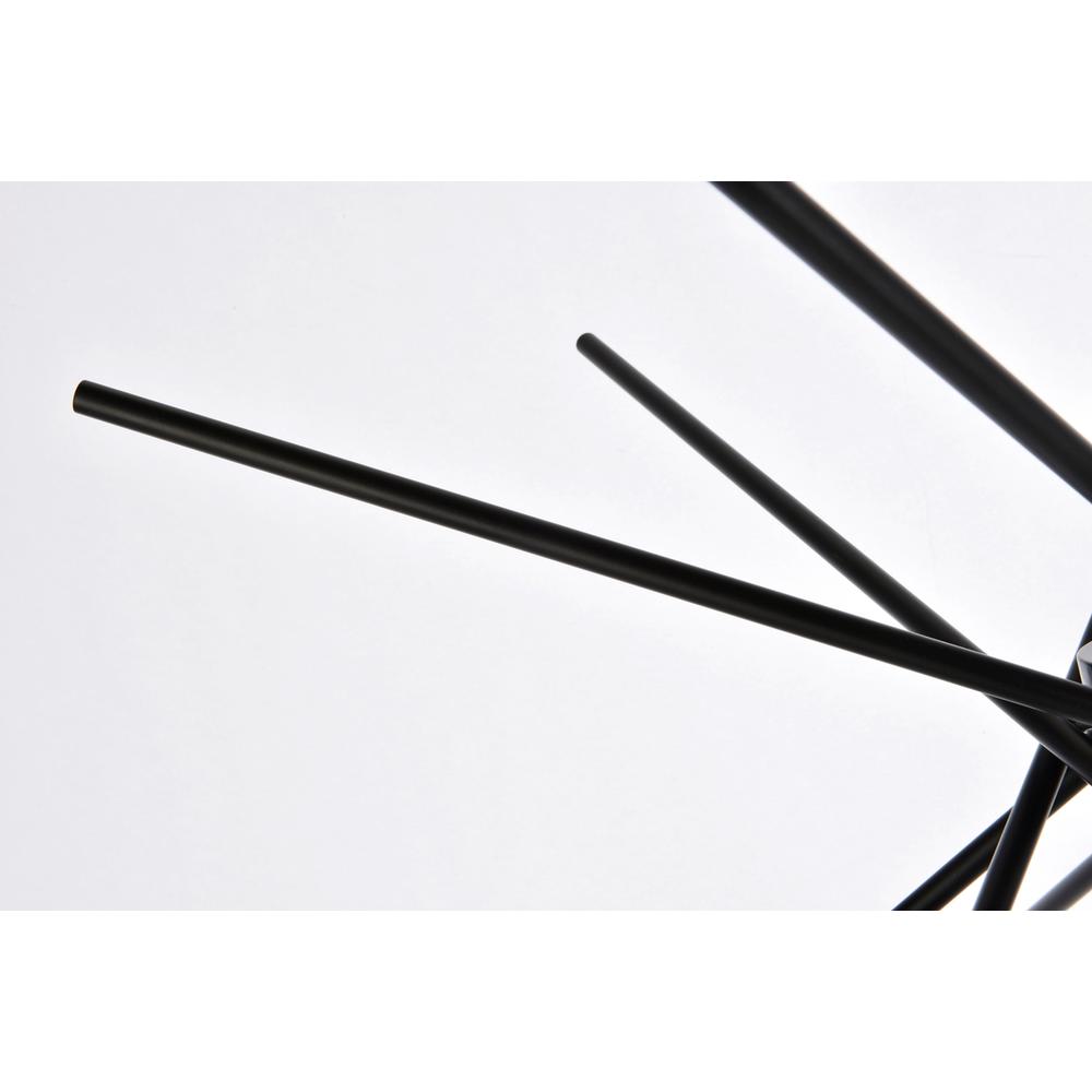 Armin 6 lights pendant in black with brass. Picture 5