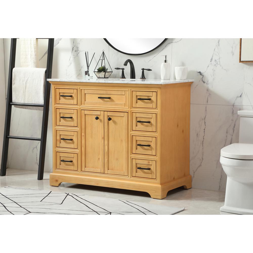 42 inch Single bathroom vanity in natural wood. Picture 2