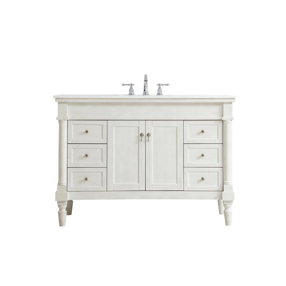 48 inch Single Bathroom vanity in Antique White. Picture 1