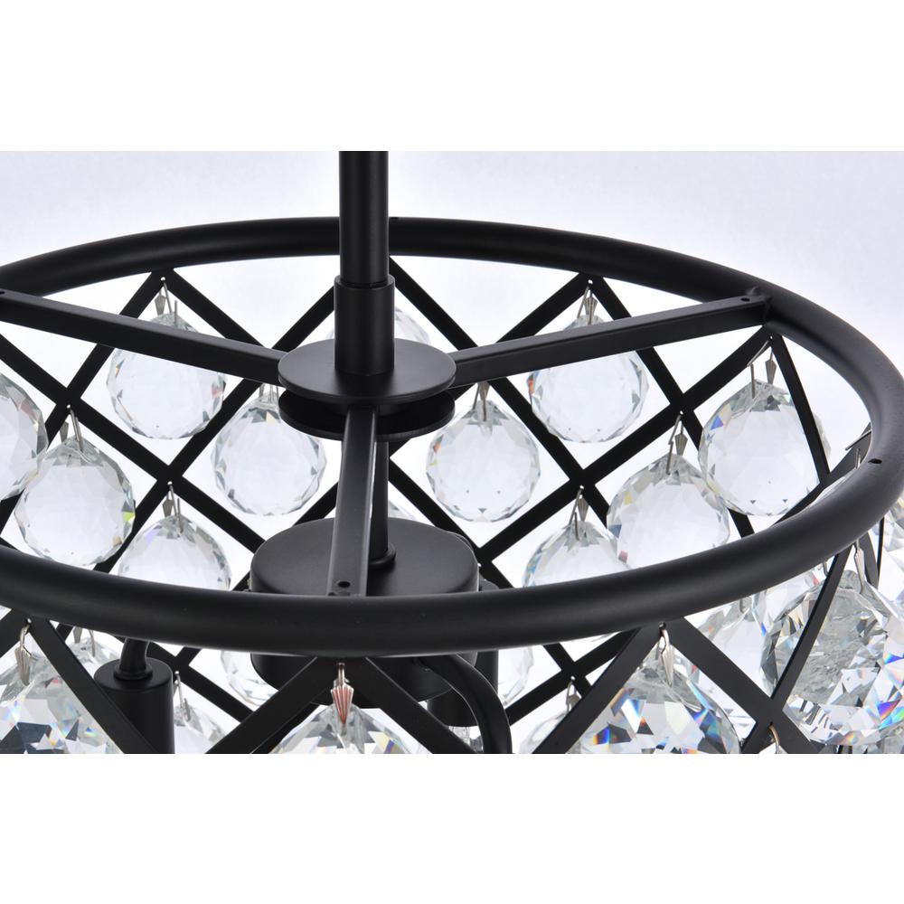 Madison 4 light Matte Black Pendant Clear Royal Cut Crystal. Picture 5
