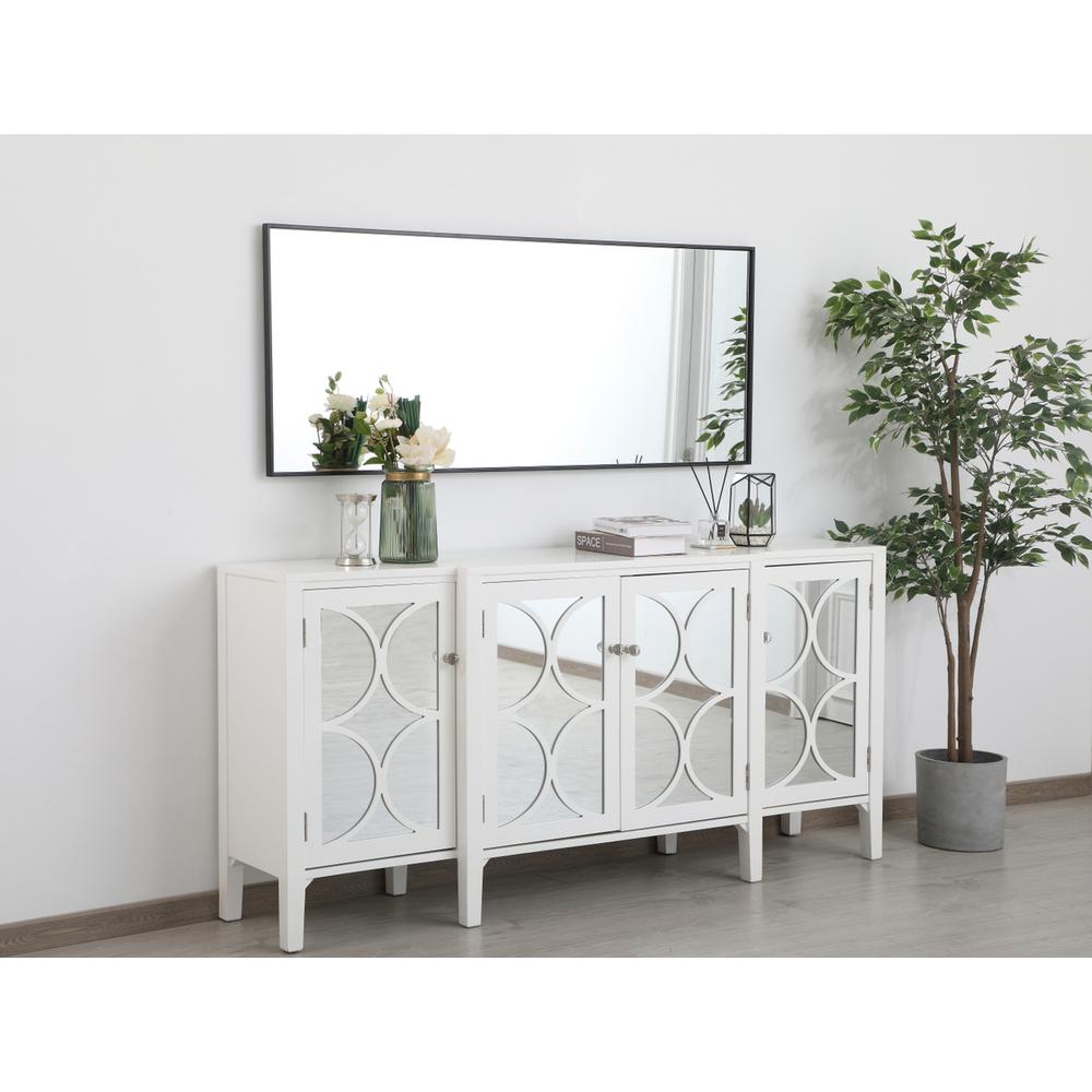 Metal frame rectangle mirror 24 inch in Black. Picture 7