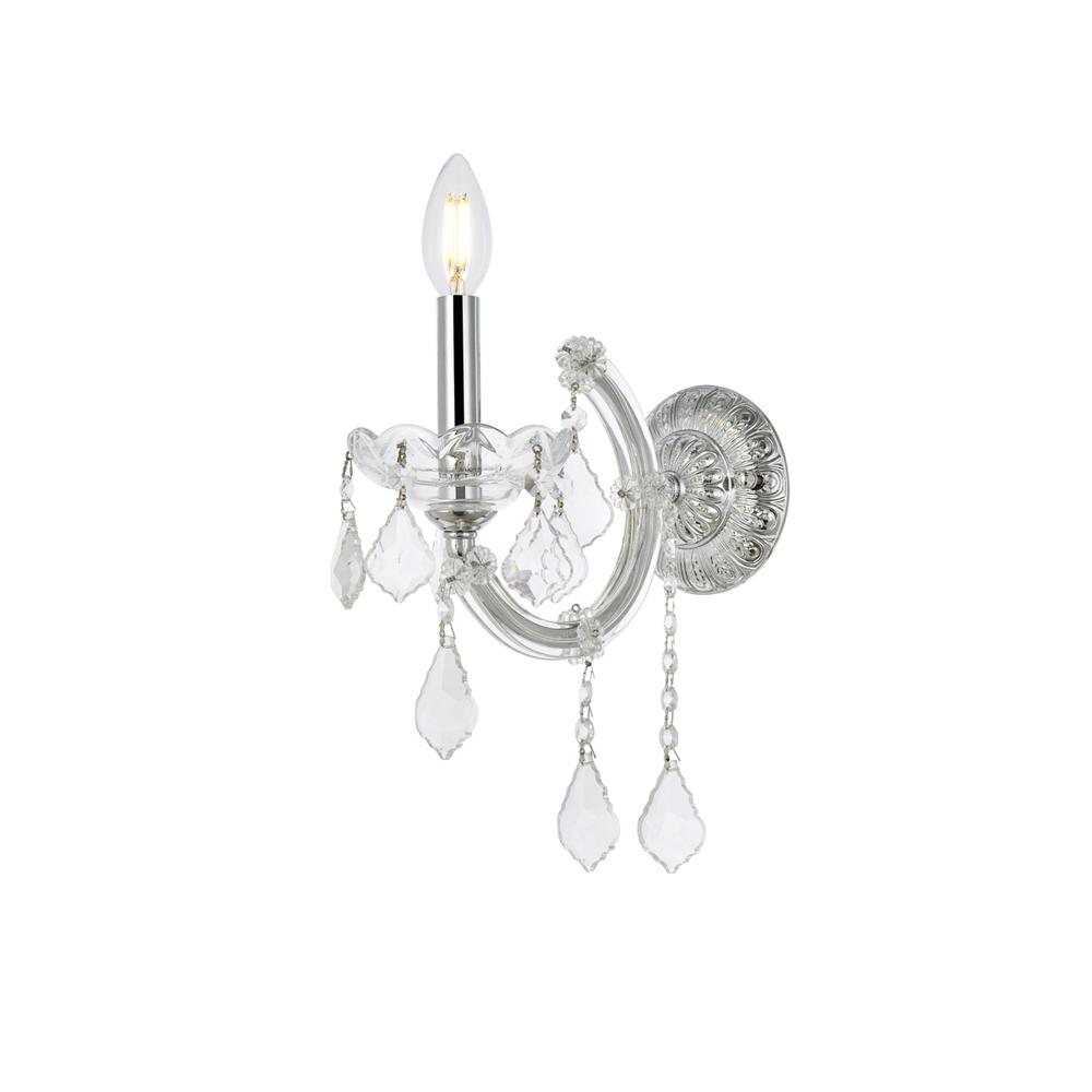 Maria Theresa 1 light Chrome Wall Sconce Clear Royal Cut Crystal. Picture 1