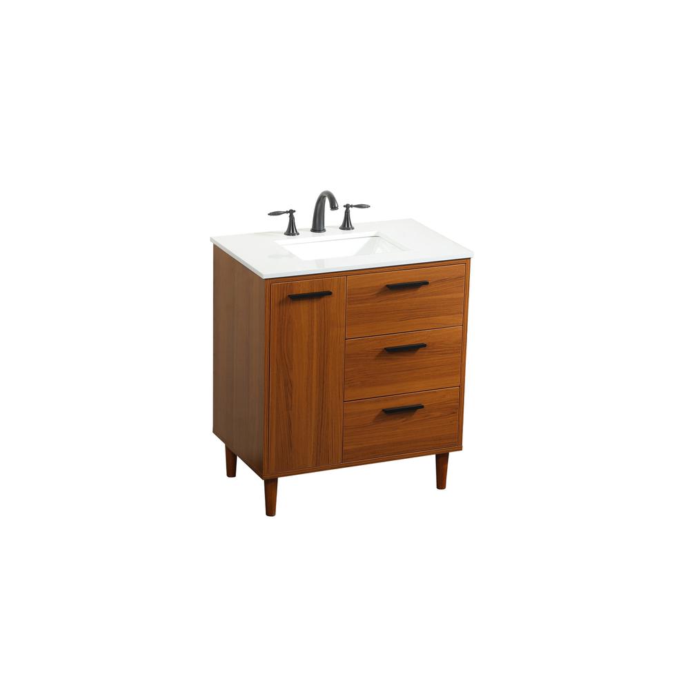 30 inch bathroom vanity in Teak. Picture 8