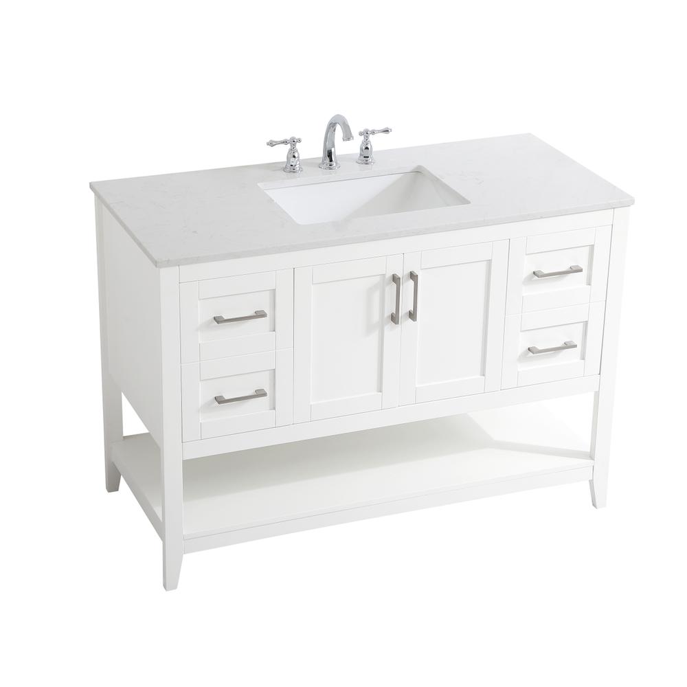 48 inch Single Bathroom Vanity in White. Picture 8