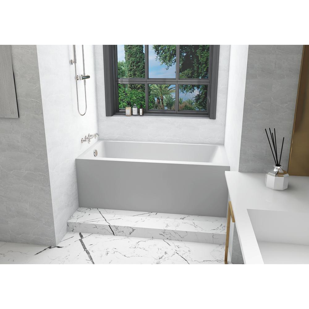 Alcove soaking bathtub 30x60 inch left drain in glossy white. Picture 2