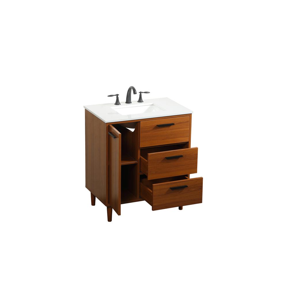 30 inch bathroom vanity in Teak. Picture 9