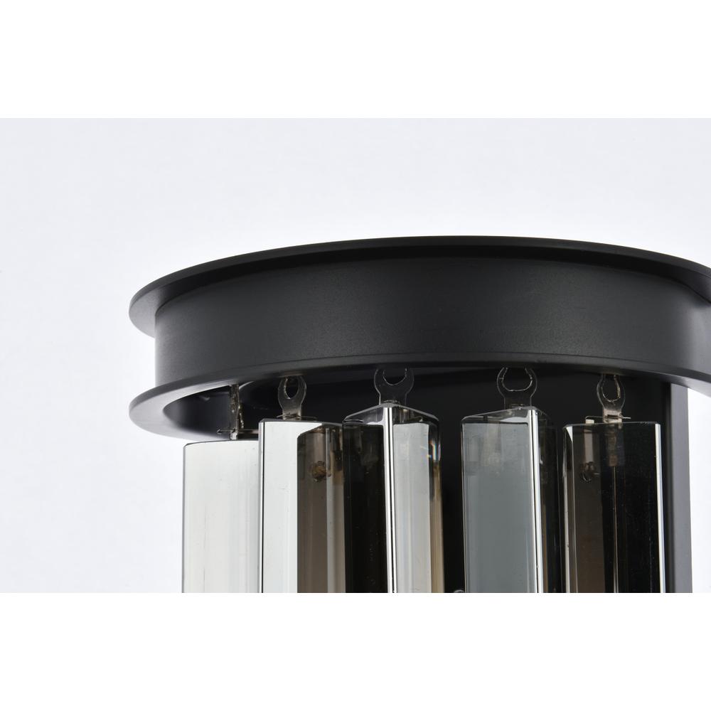 Sydney 2 light Matte Black Wall Sconce Silver Shade (Grey) Royal Cut Crystal. Picture 5