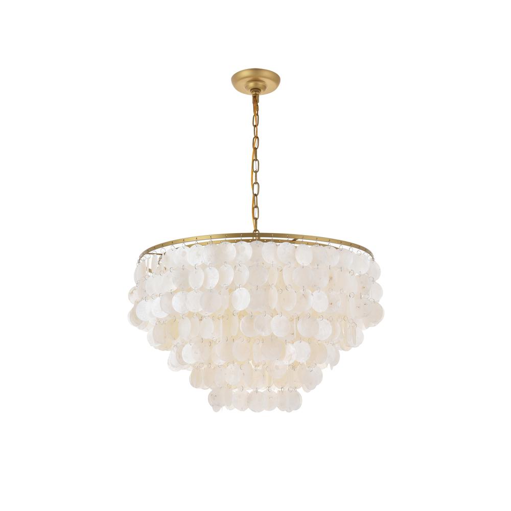Selene 6 light Brass Pendant. Picture 4
