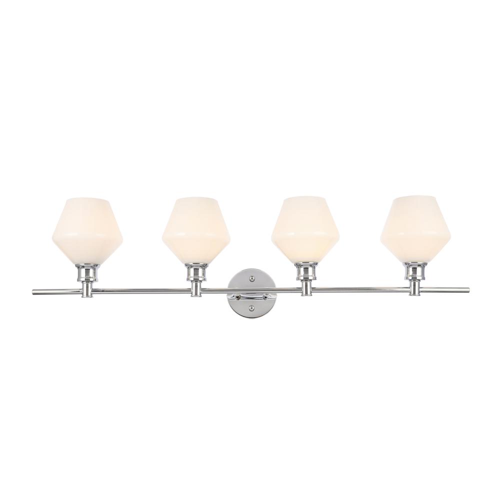 Gene 4 light Chrome and Frosted white glass Wall sconce. Picture 1