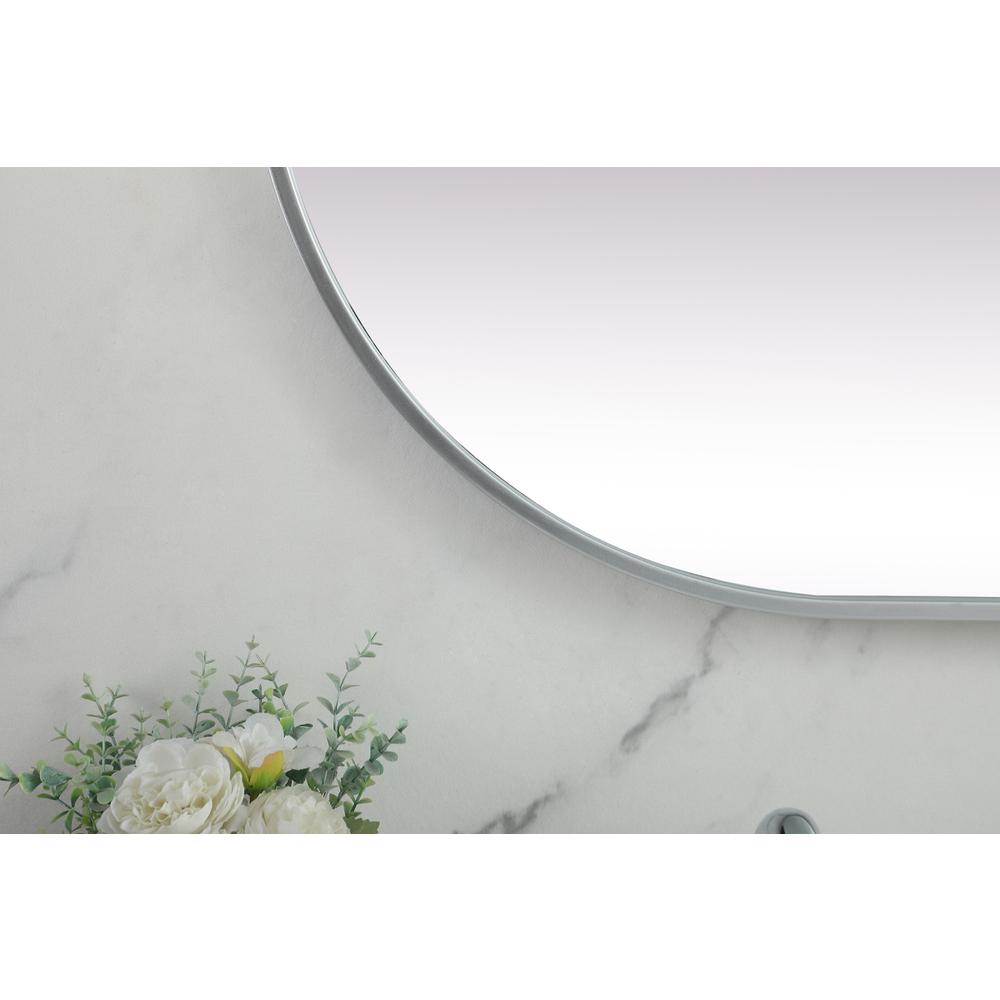 Metal Frame Oval Mirror 24x60 Inch in Silver. Picture 5