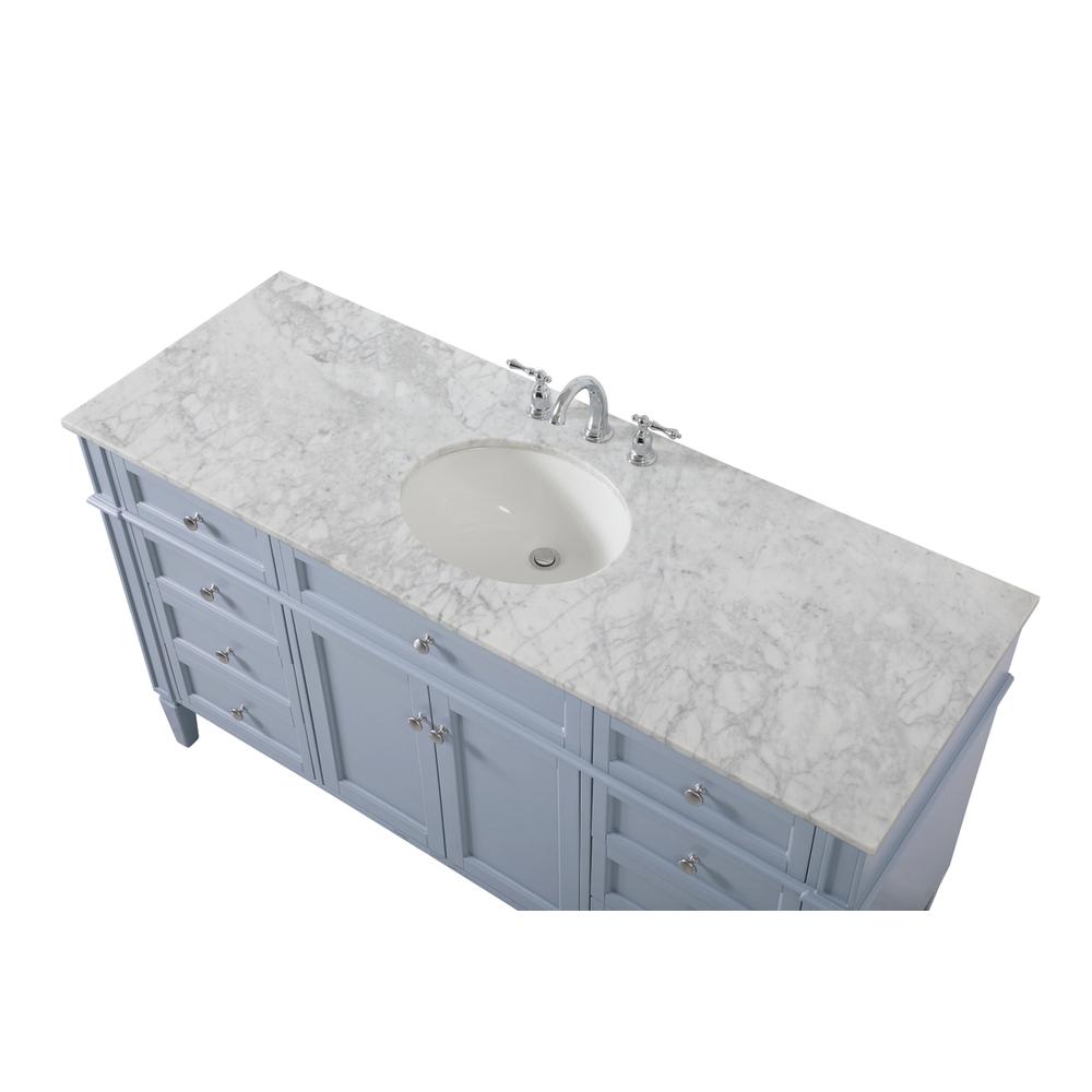 60 inch Single bathroom vanity in grey. Picture 10