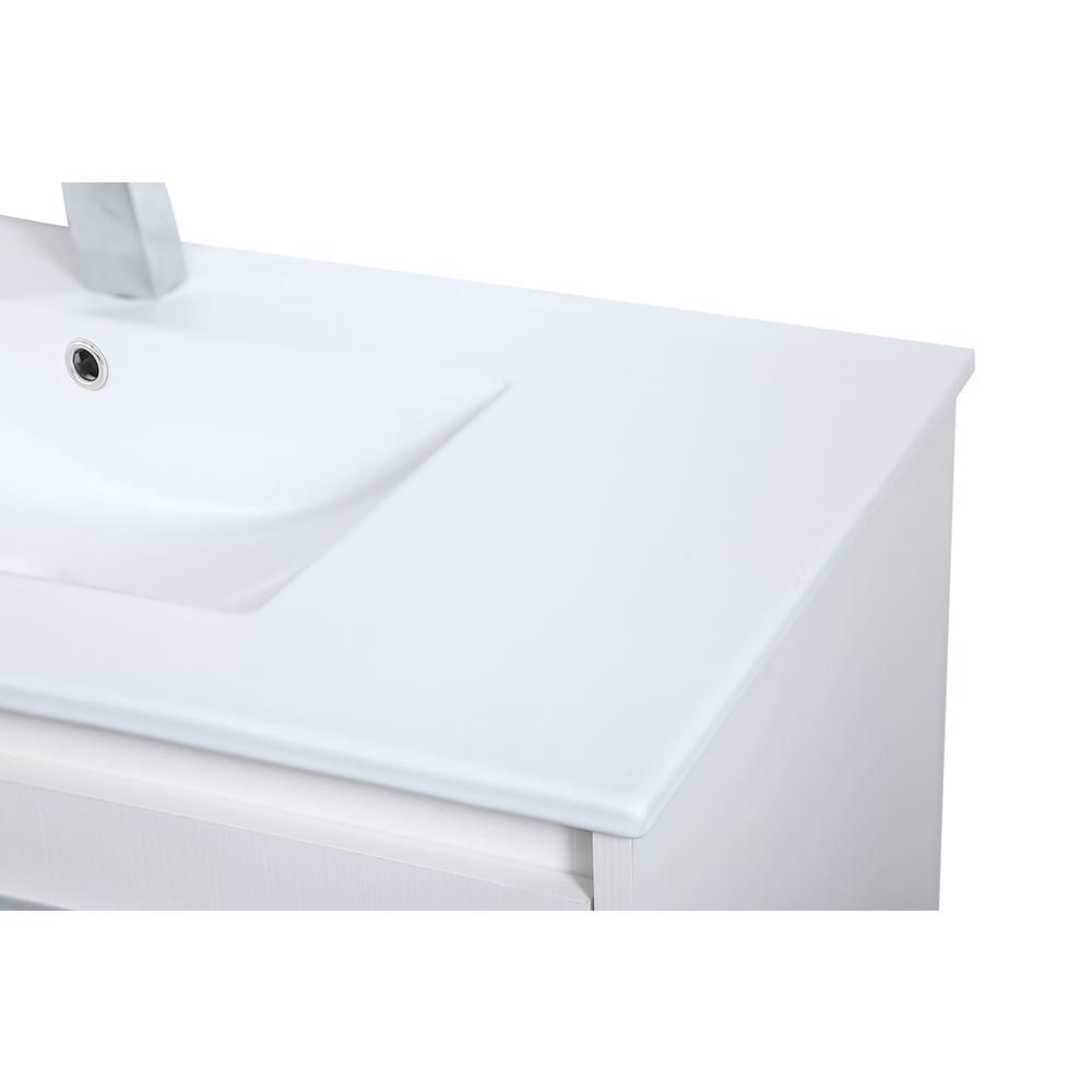 36 inch  Single Bathroom Floating Vanity in White. Picture 10