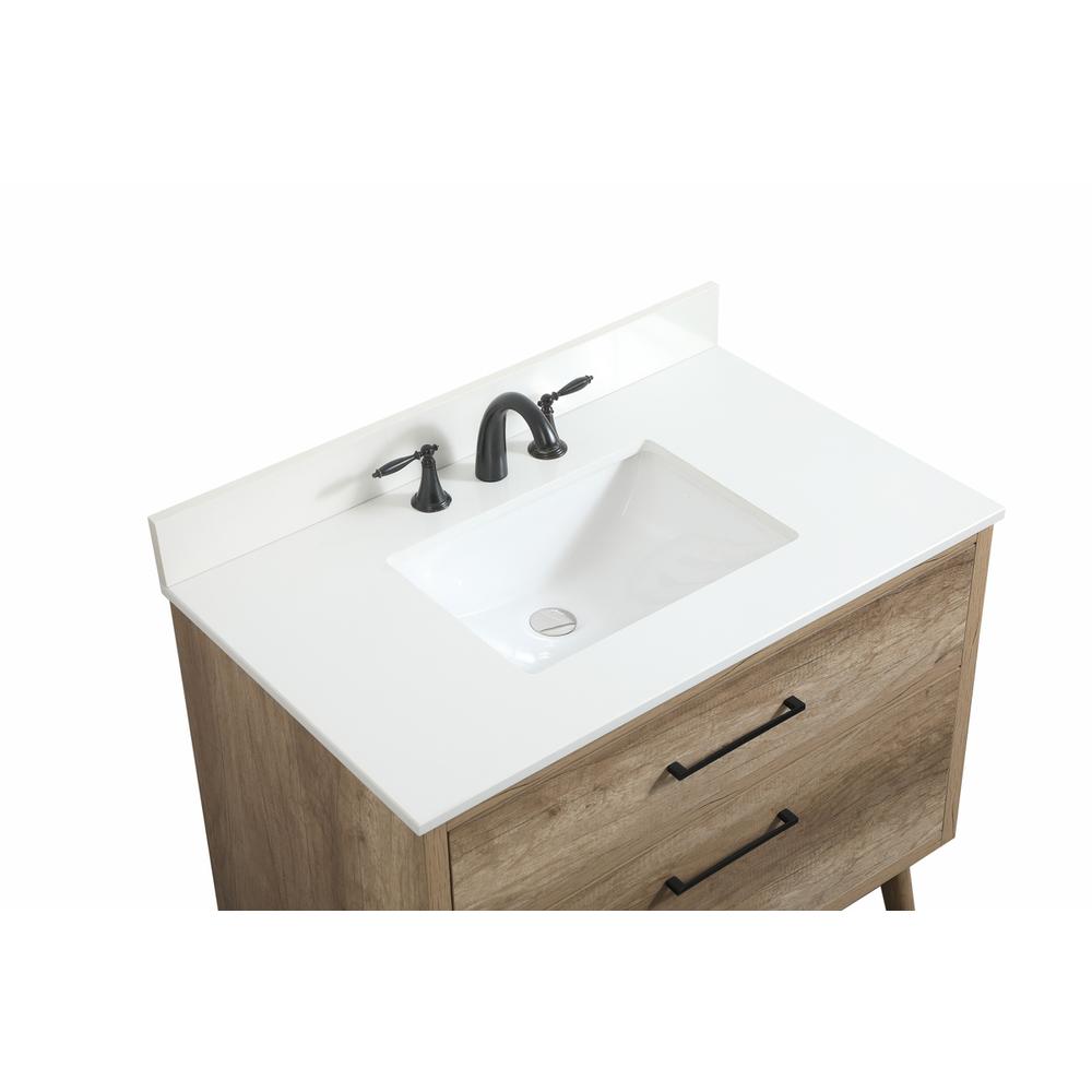 36 inch Single bathroom vanity in natural oak with backsplash. Picture 10