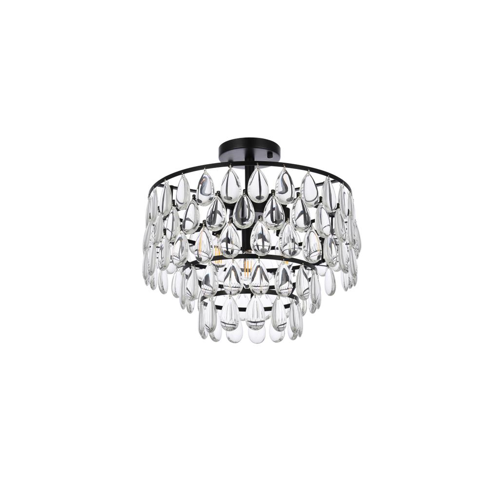 Mila 16 inch flush mount in black. Picture 2