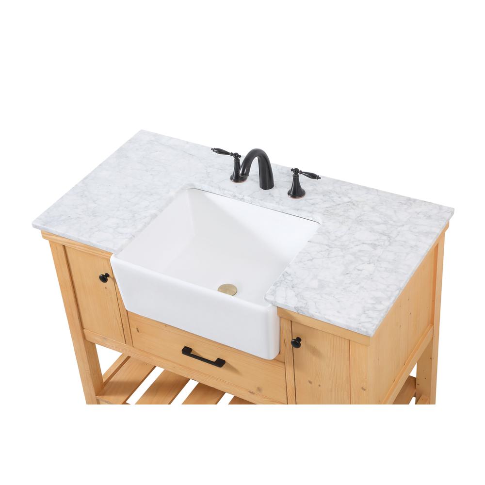 42 inch Single bathroom vanity in natural wood. Picture 10