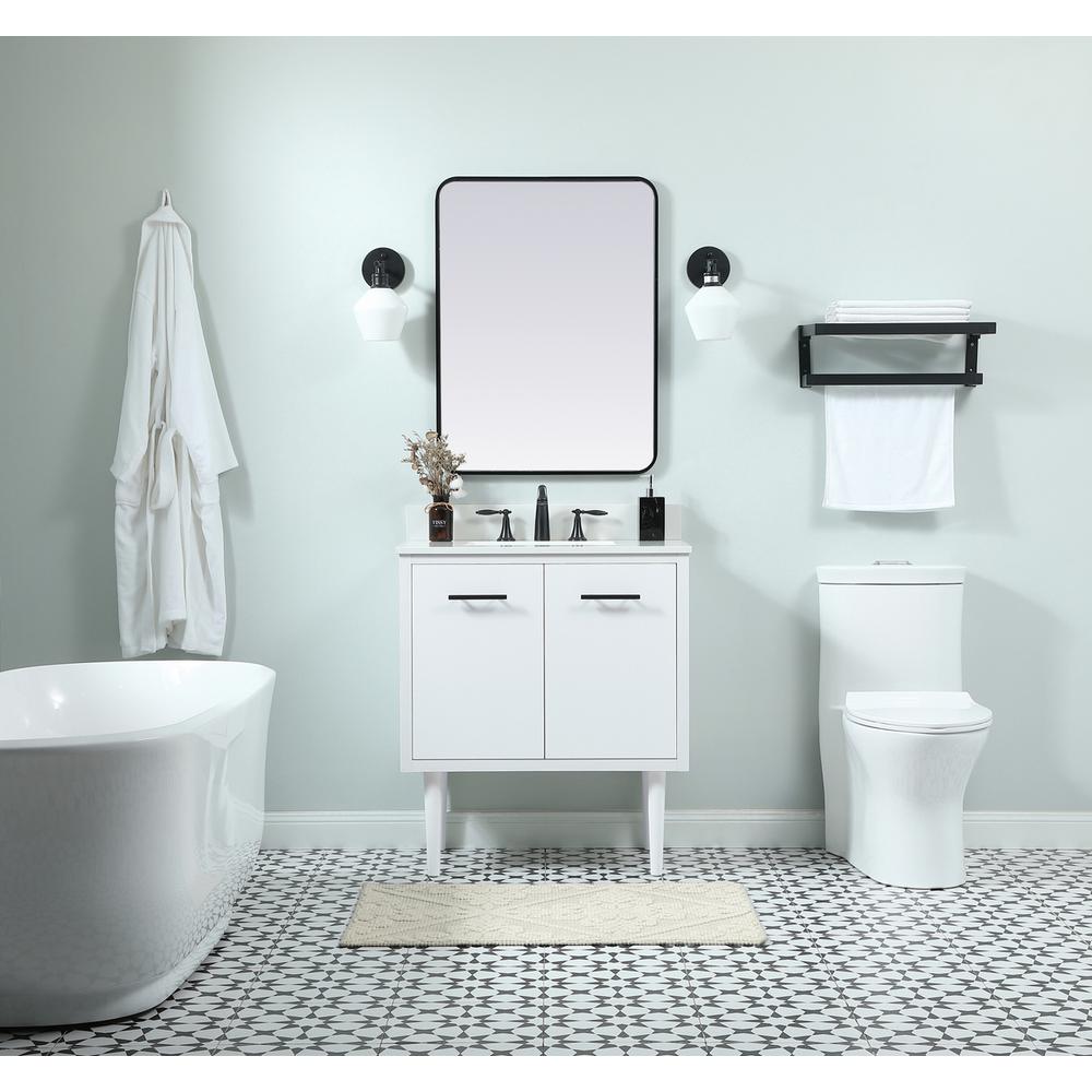 30 inch Single bathroom vanity in white with backsplash. Picture 4