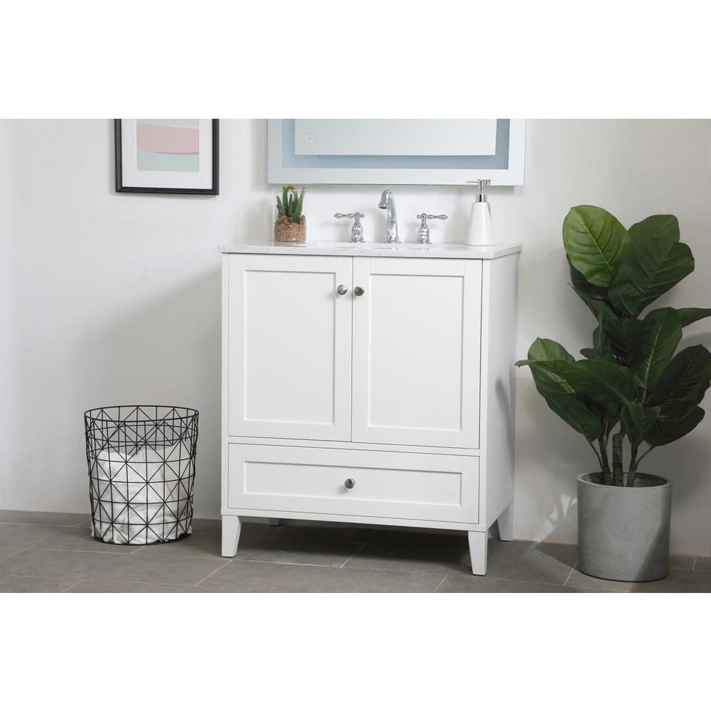 30 inch Single Bathroom Vanity in White. Picture 2