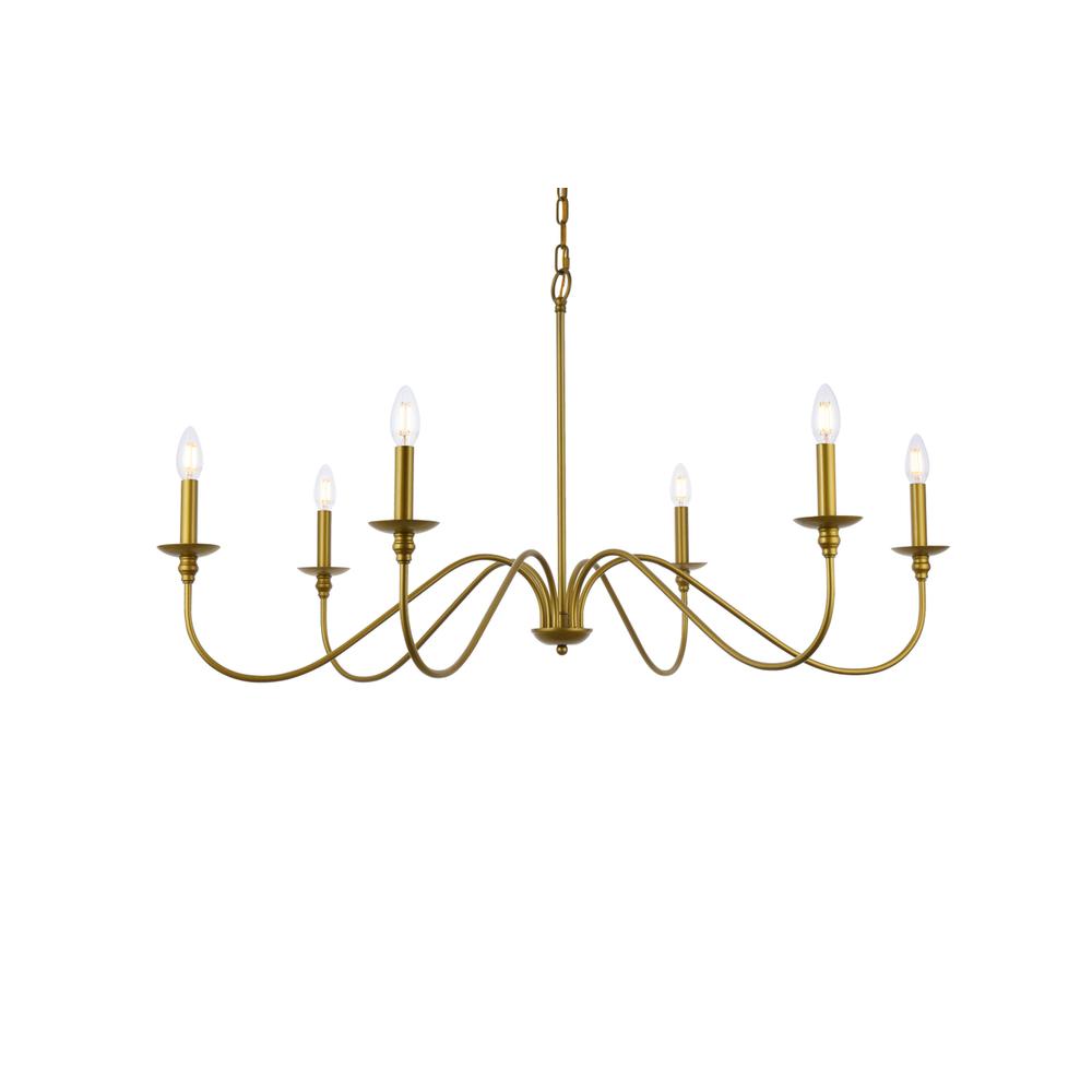 Rohan 42 inch chandelier in brass. Picture 2