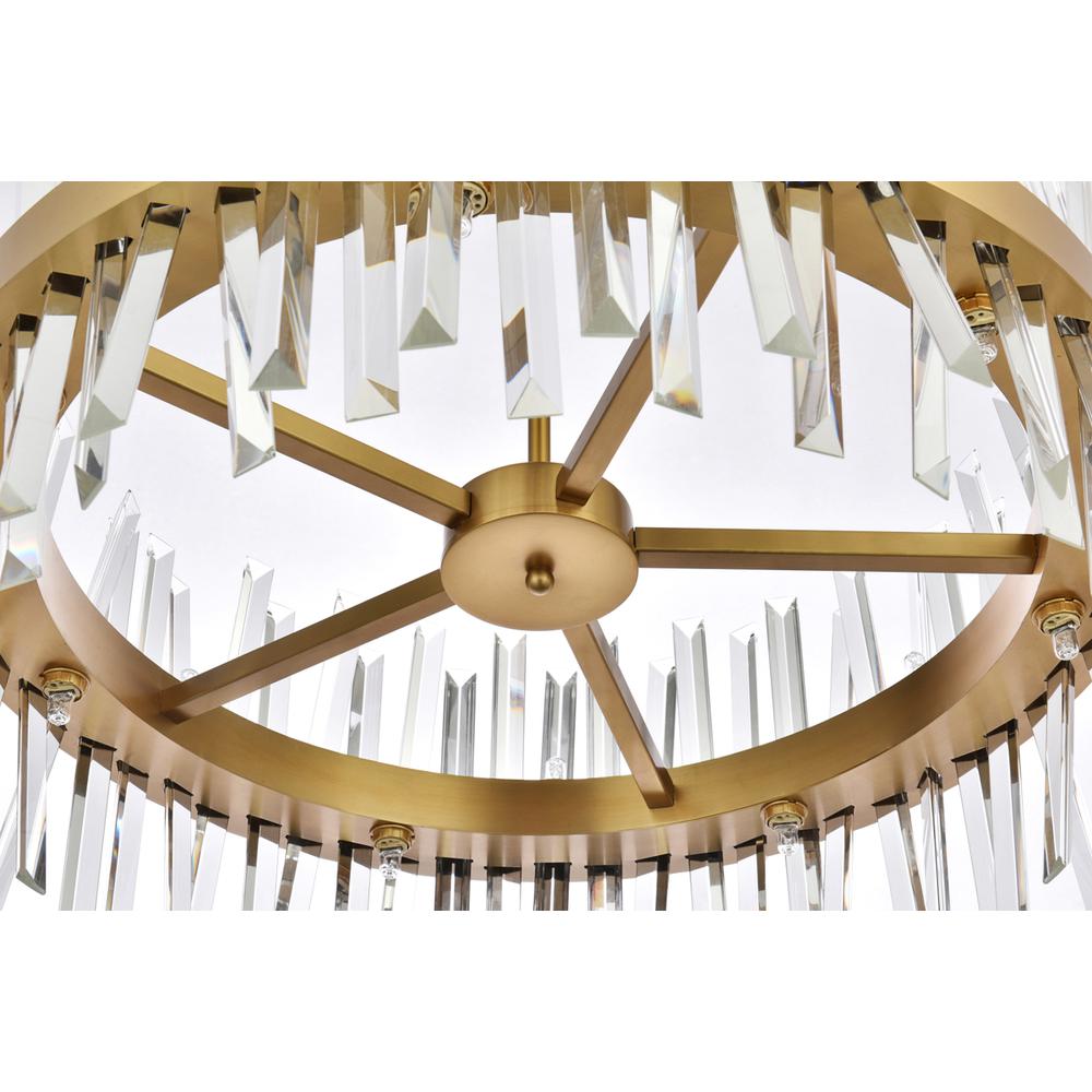 Serephina 25 inch crystal round pendant light in satin gold. Picture 4