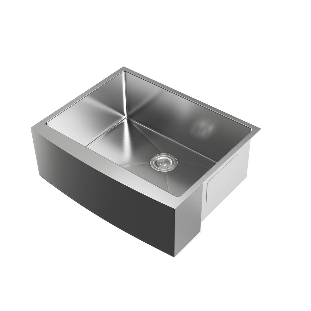 Stainless Steel farmhouse kitchen sink L27'' x W22'' x H10". Picture 7