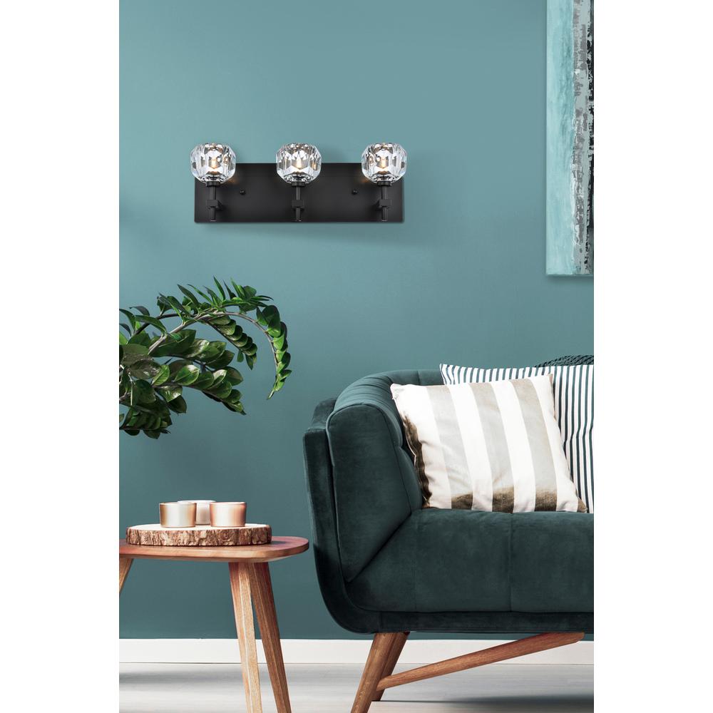 Graham 3 Light Wall Sconce in Black. Picture 7