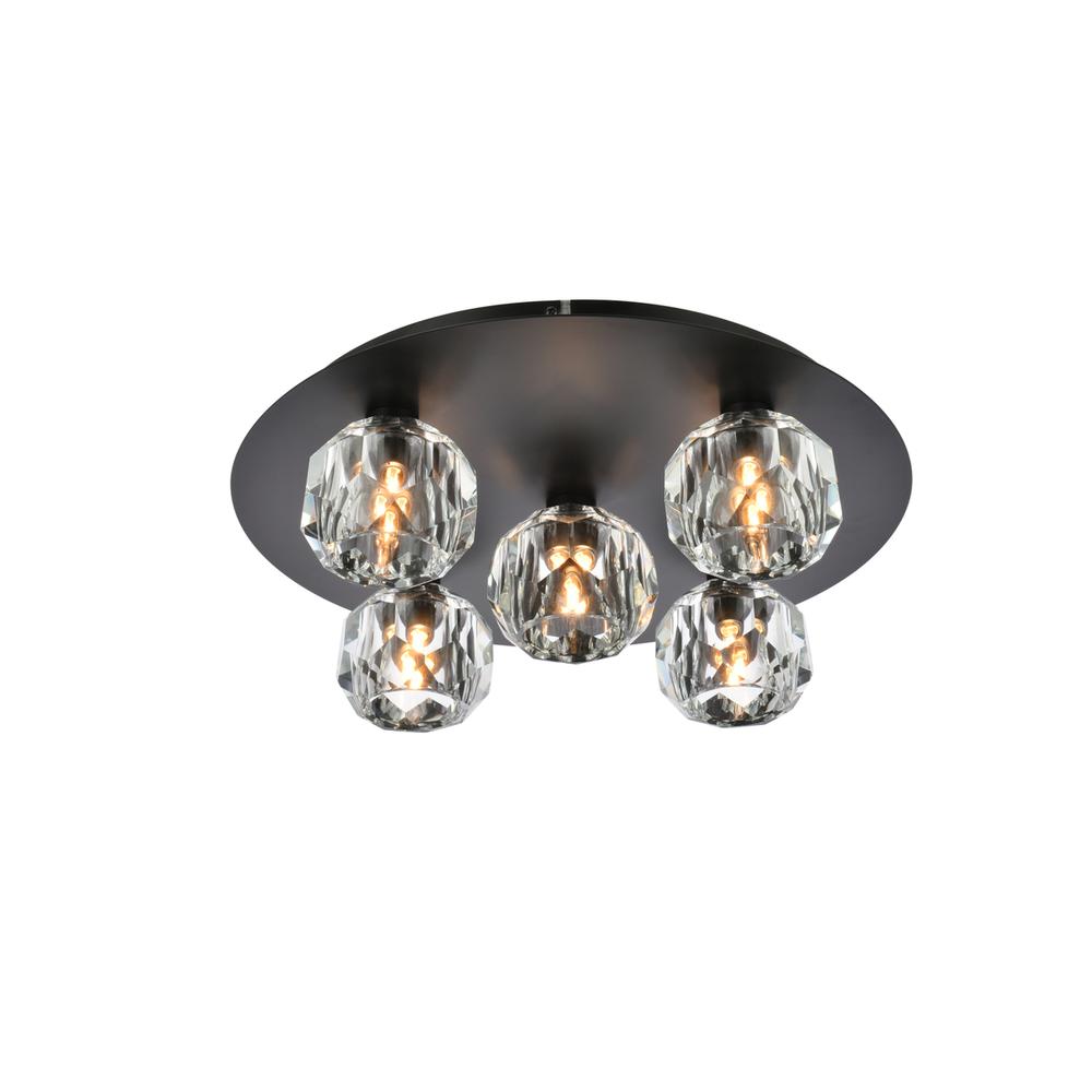 Graham 5 Light Ceiling Lamp in Black. Picture 2