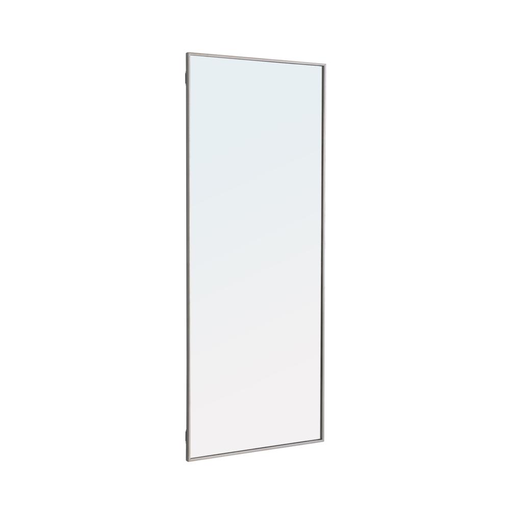 Metal frame Rectangle Mirror 30 inch Silver. Picture 3