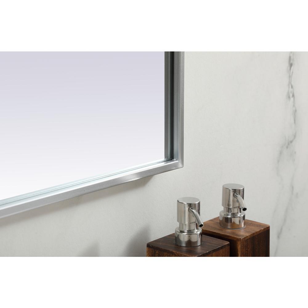Metal Frame Arch Mirror 36x34 Inch in Silver. Picture 6