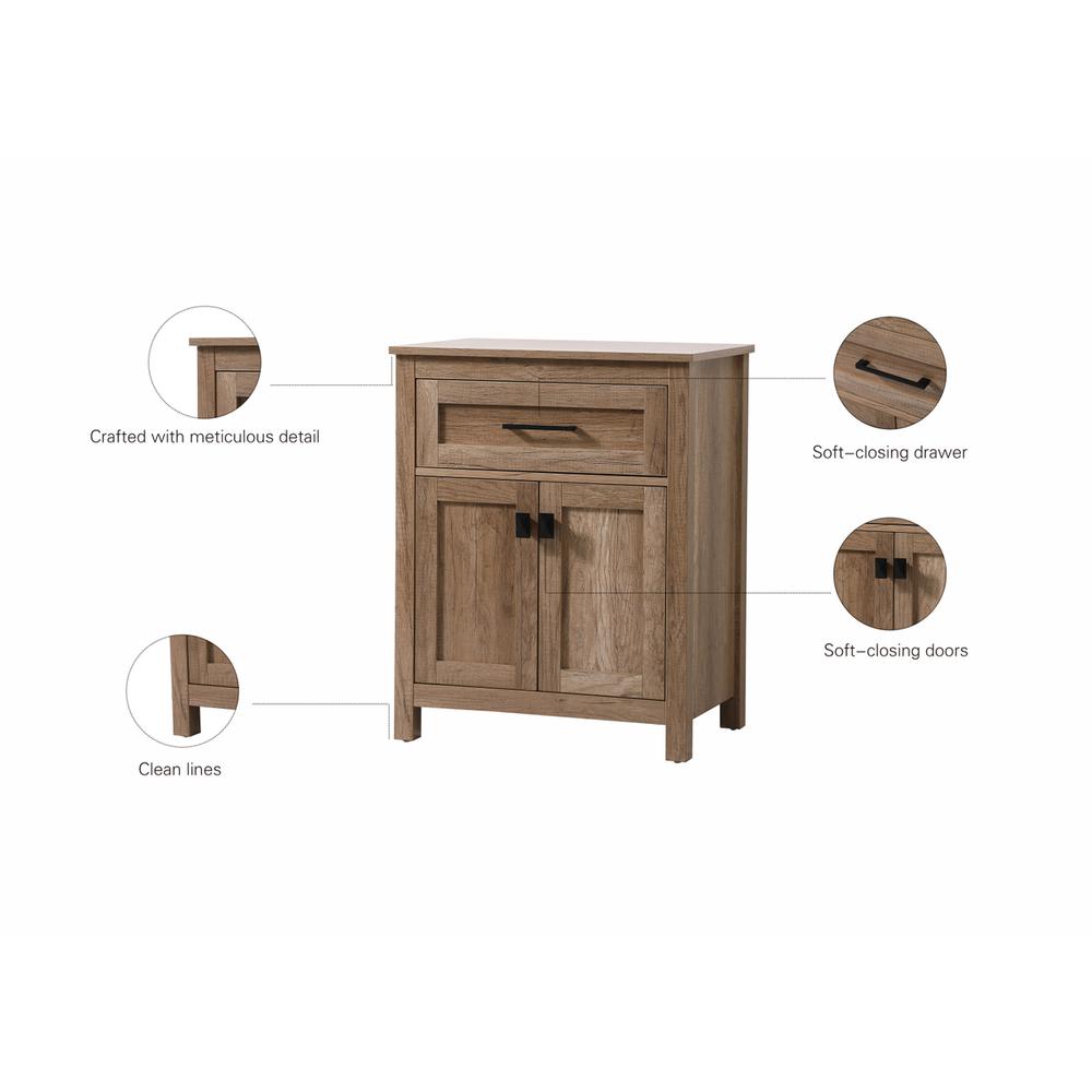24 Inch Wide Bathroom Storage Freestanding Cabinet In Natural Oak. Picture 11