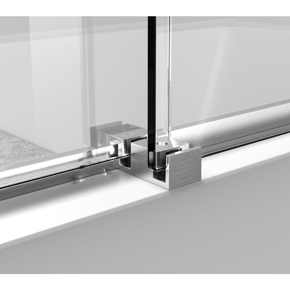 Frameless tub door 60 x 60 Brushed Nickel. Picture 9