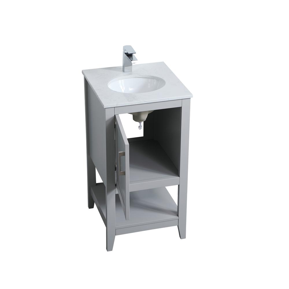 18 inch Single Bathroom Vanity in Grey. Picture 9