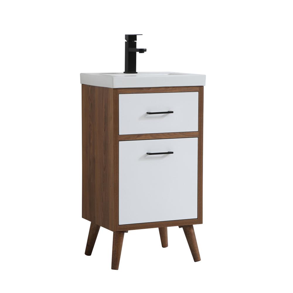 18 inch bathroom vanity in matte white. Picture 6