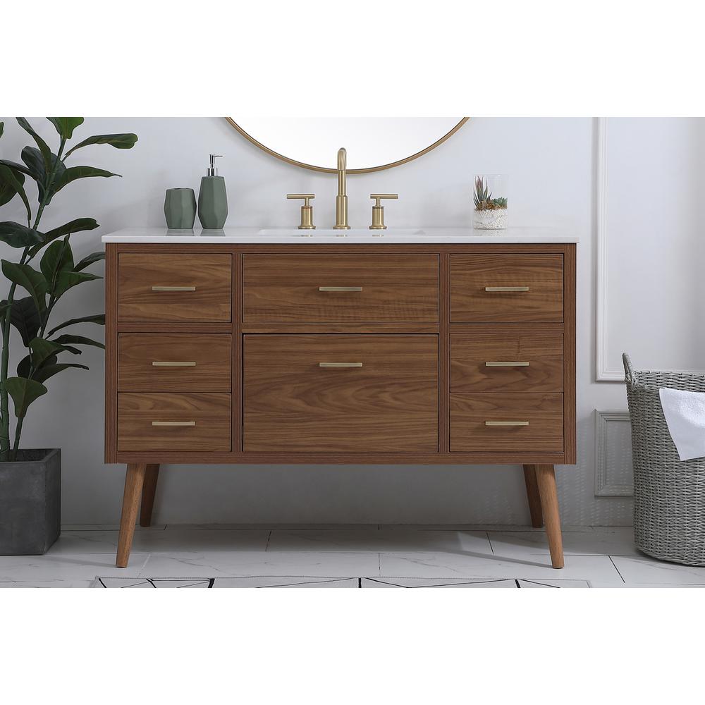 48 inch bathroom vanity in Walnut Brown. Picture 14