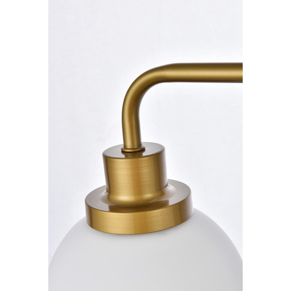 Hanson 2 lights bath sconce in brass with frosted shade. Picture 5