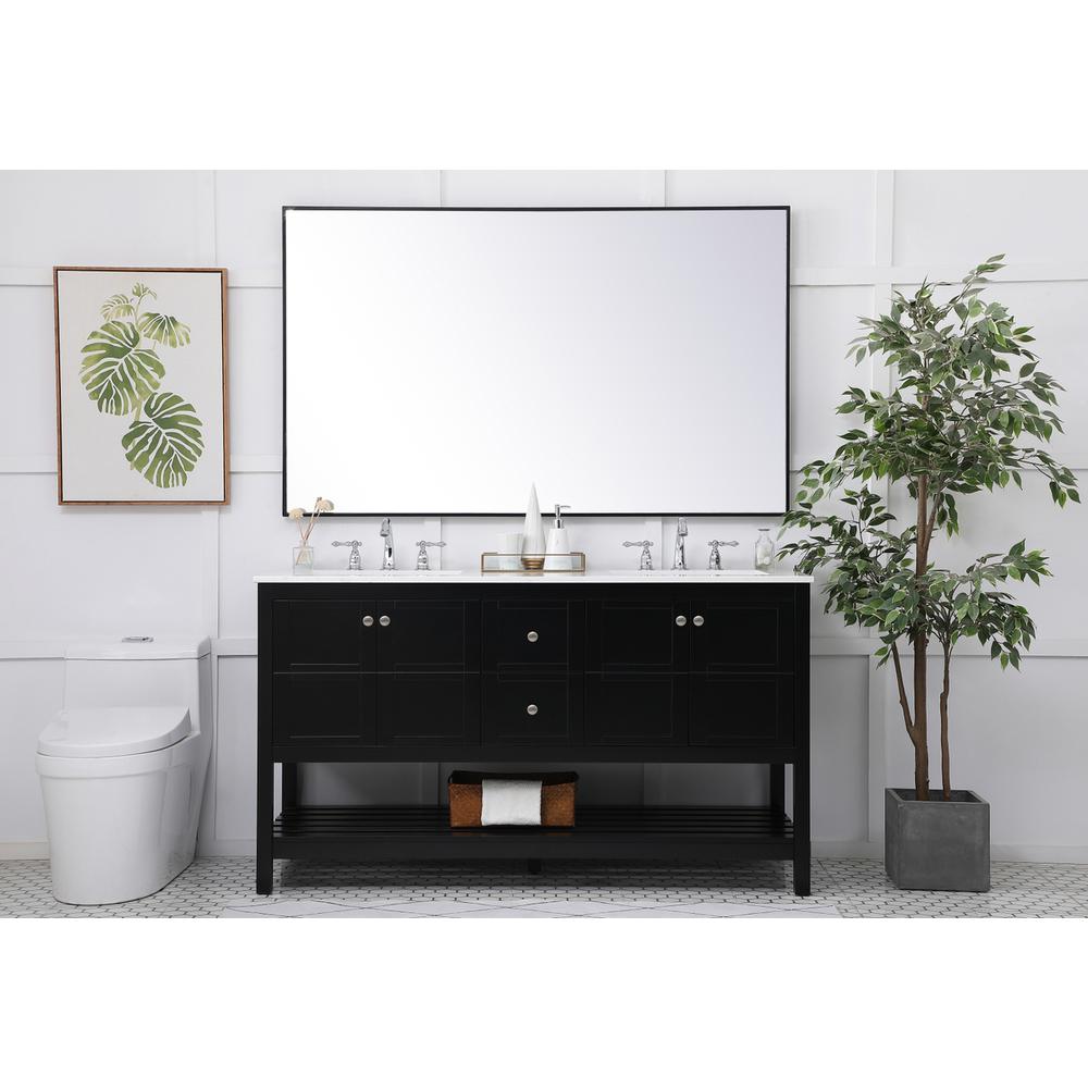 60 inch Single Bathroom Vanity in Black. Picture 4