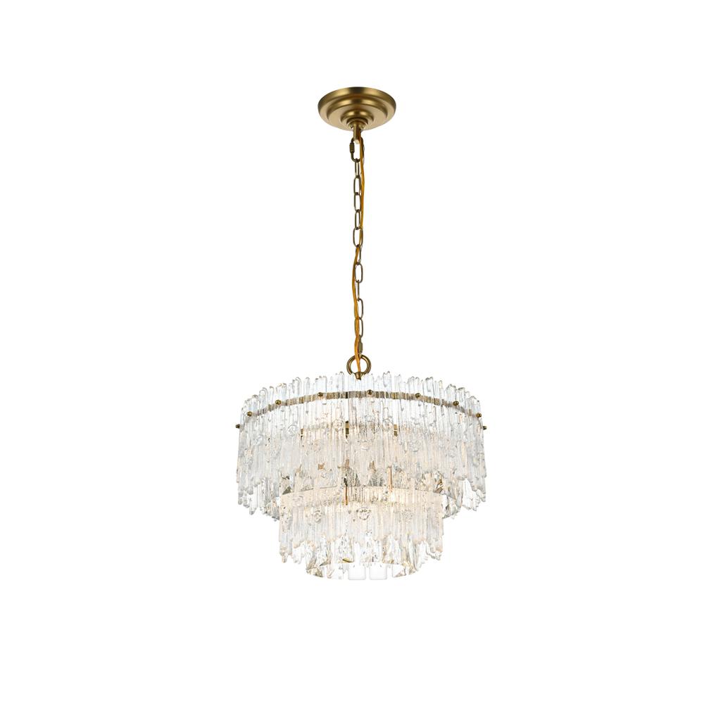 Emilia 15 inch Pendant Light in Satin Gold. Picture 1