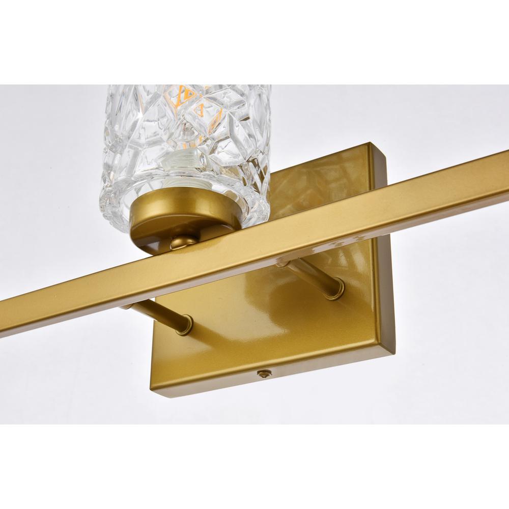 Cassie 3 lights bath sconce in brass with clear shade. Picture 3