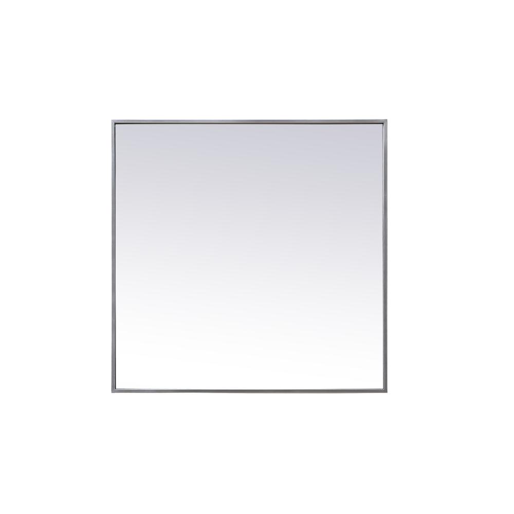 Metal Frame Square Mirror 30 inch in Silver. Picture 1