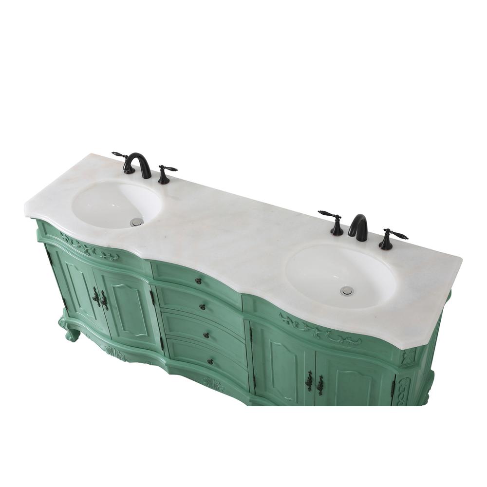 72 inch double bathroom vanity in vintage mint. Picture 10