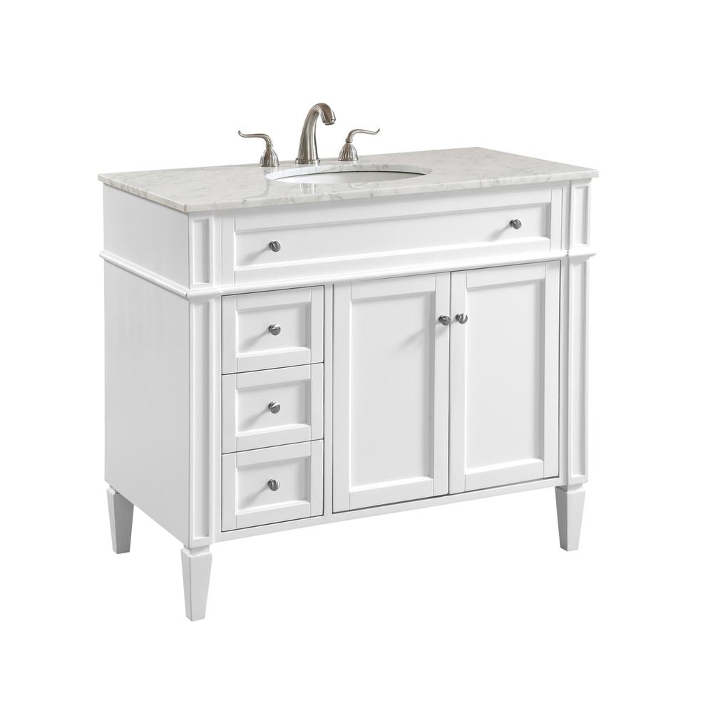 40 In. Single Bathroom Vanity Set In White. Picture 12