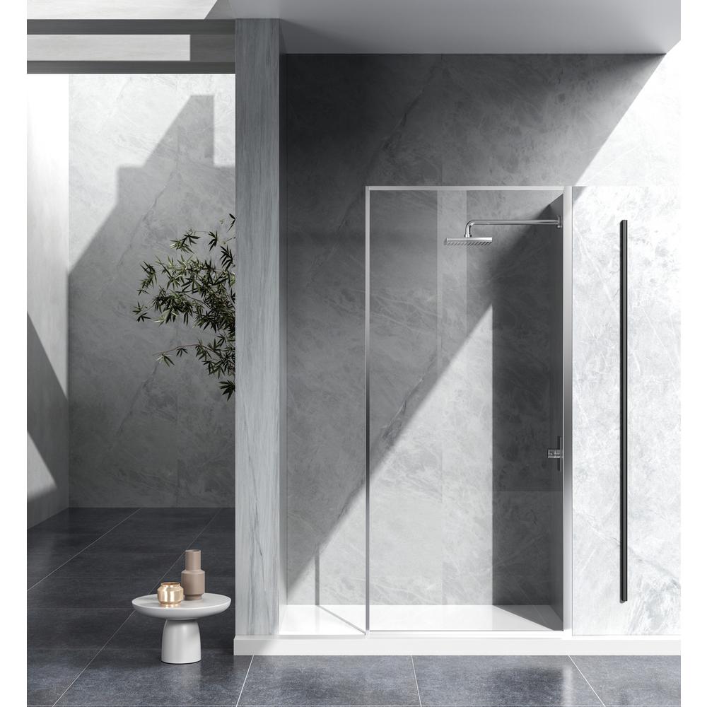 Fixed framed shower door 35 x 76 Polished Chrome. Picture 1