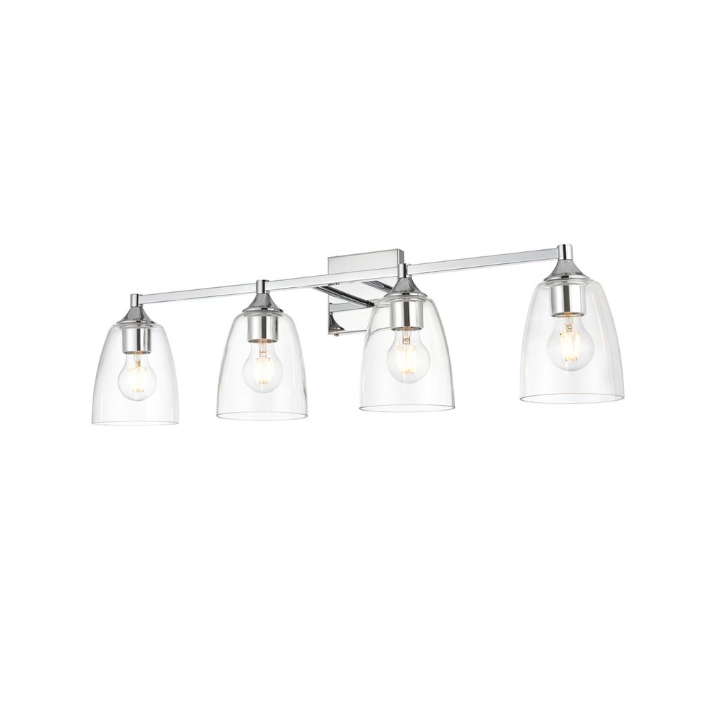 Gianni 4 light Chrome and Clear Bath Sconce. Picture 2