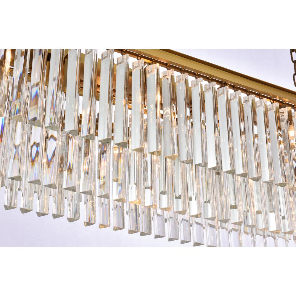 Sydney 60 inch rectangle crystal chandelier in satin gold. Picture 3